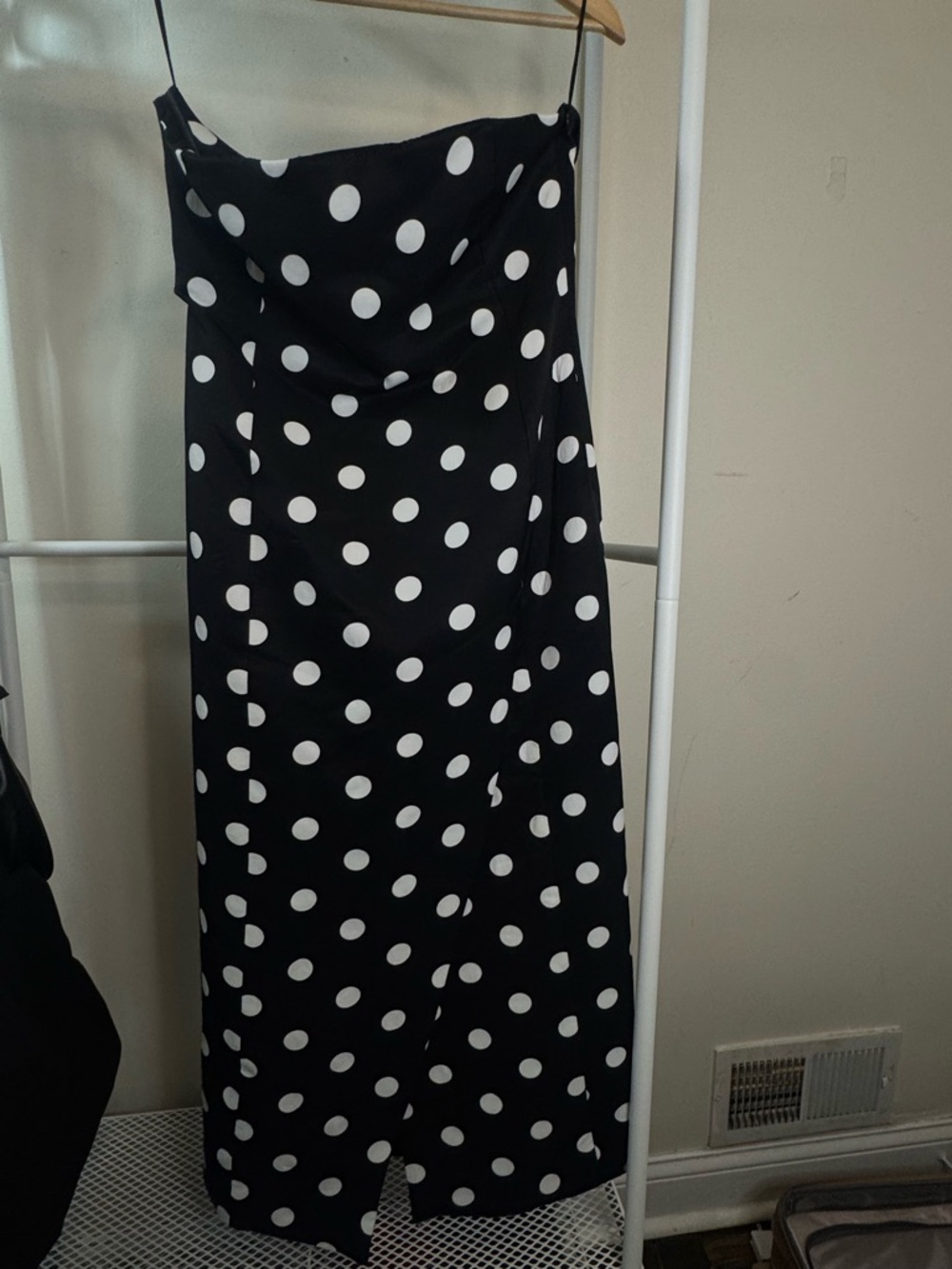 Zara Black and White Polka Dot Midi Dress